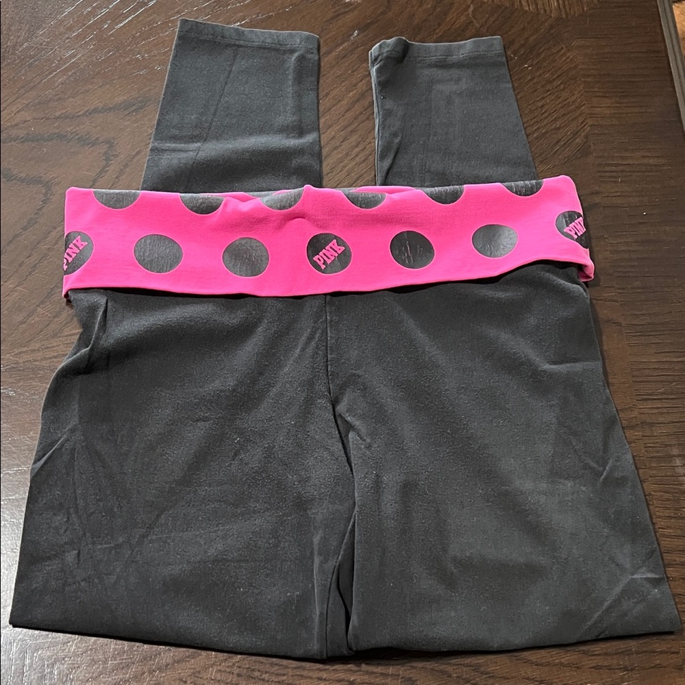 PINK Victoria's Secret Black and Pink Leggings
